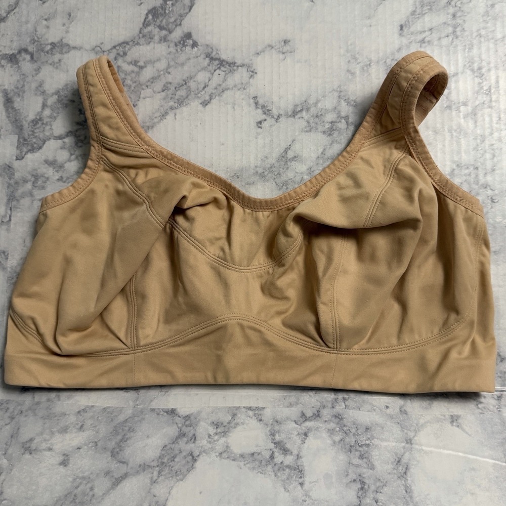 Goddess‎ Women's Comfort Zone Soft Cup Sports Bra Beige Tan Size 38DDD GD2066NU